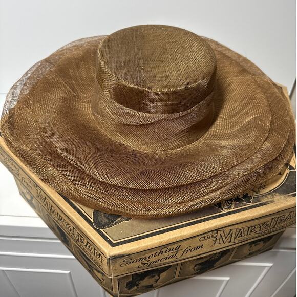 Wide Brim Dress Hat Bow Accent Derby Tea Party Church Mary Jean Collection NIB main image 6